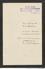 k.k. naturhistorisches Hofmuseum, Intendanzakten 1885-1896 (Hauer), Aktenzahl Z.419.a/1890, Seite 2